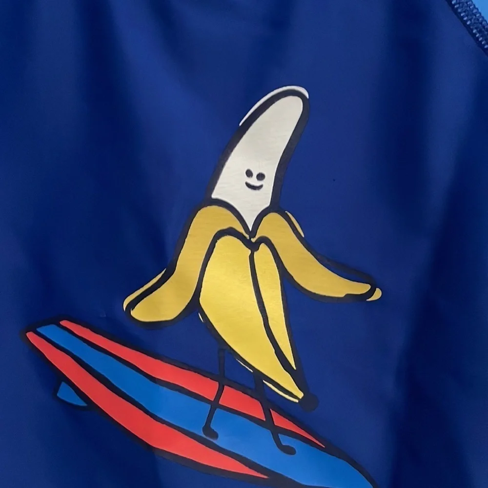 Hanna Andersson Blue Surfing Banana Long Sleeve Rashguard